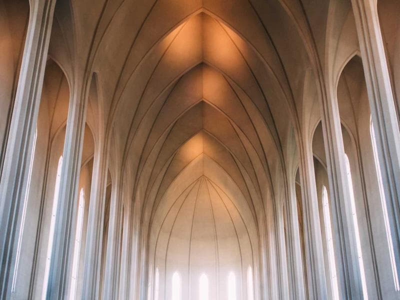 Geometric diagrid facade on a community building
